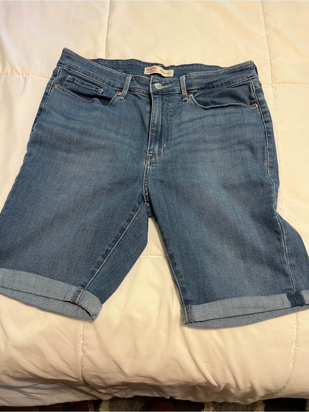 Women's Signature by Levi's Mid Wash Denim Bermuda Shorts- Sz 12